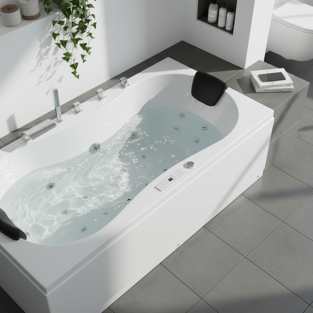 Trento Indoor Whirlpool Badewanne – 20 Massagedüsen, LED, Ozon & Heizung