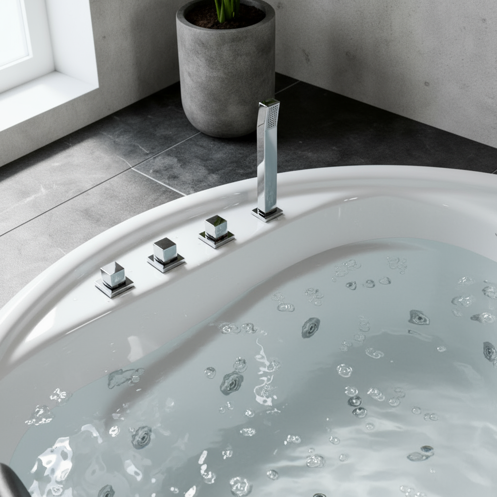 Vidal-XXL Indoor Whirlpool Badewanne – 28 Massagedüsen, LED, Ozon & Heizung