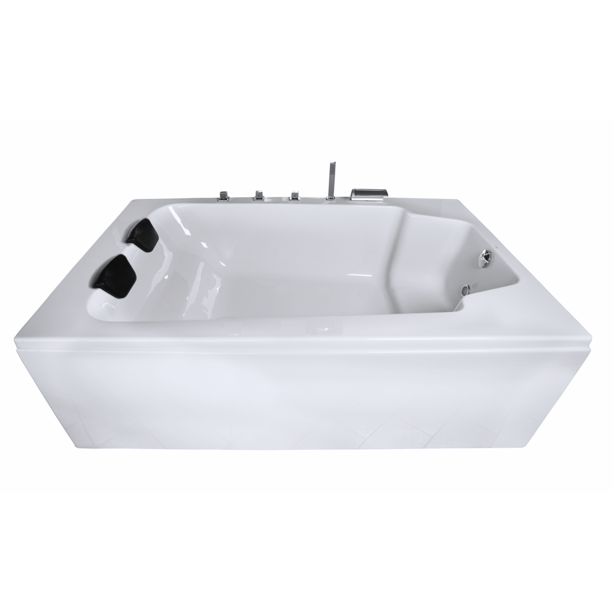 Classic Badewanne für 2 Personen - LED Ambiente, Wasserfall und Kopfstützen