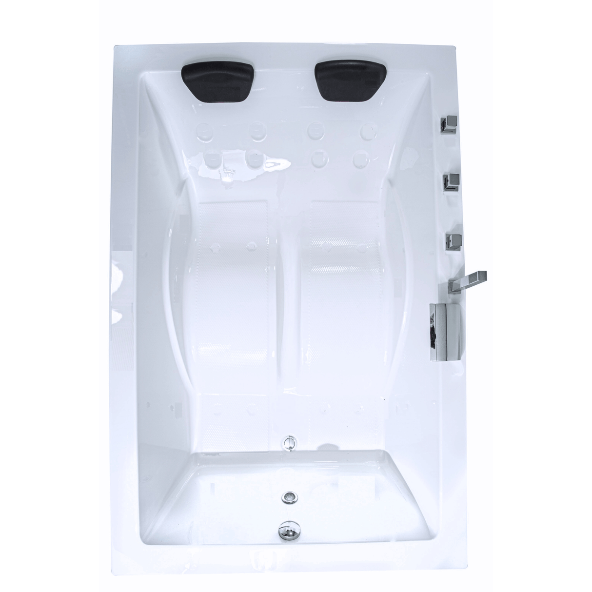 Dynasty Doppel-Badewanne für 2 Personen - LED Ambiente, Wasserfall und Kopfstützen