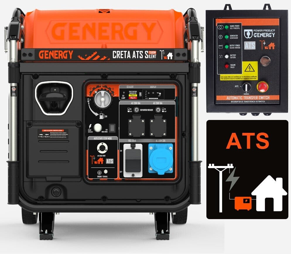 GENERGY Creta Silent 7500 W ATS – Inverter-Stromerzeuger 7,5 kW
