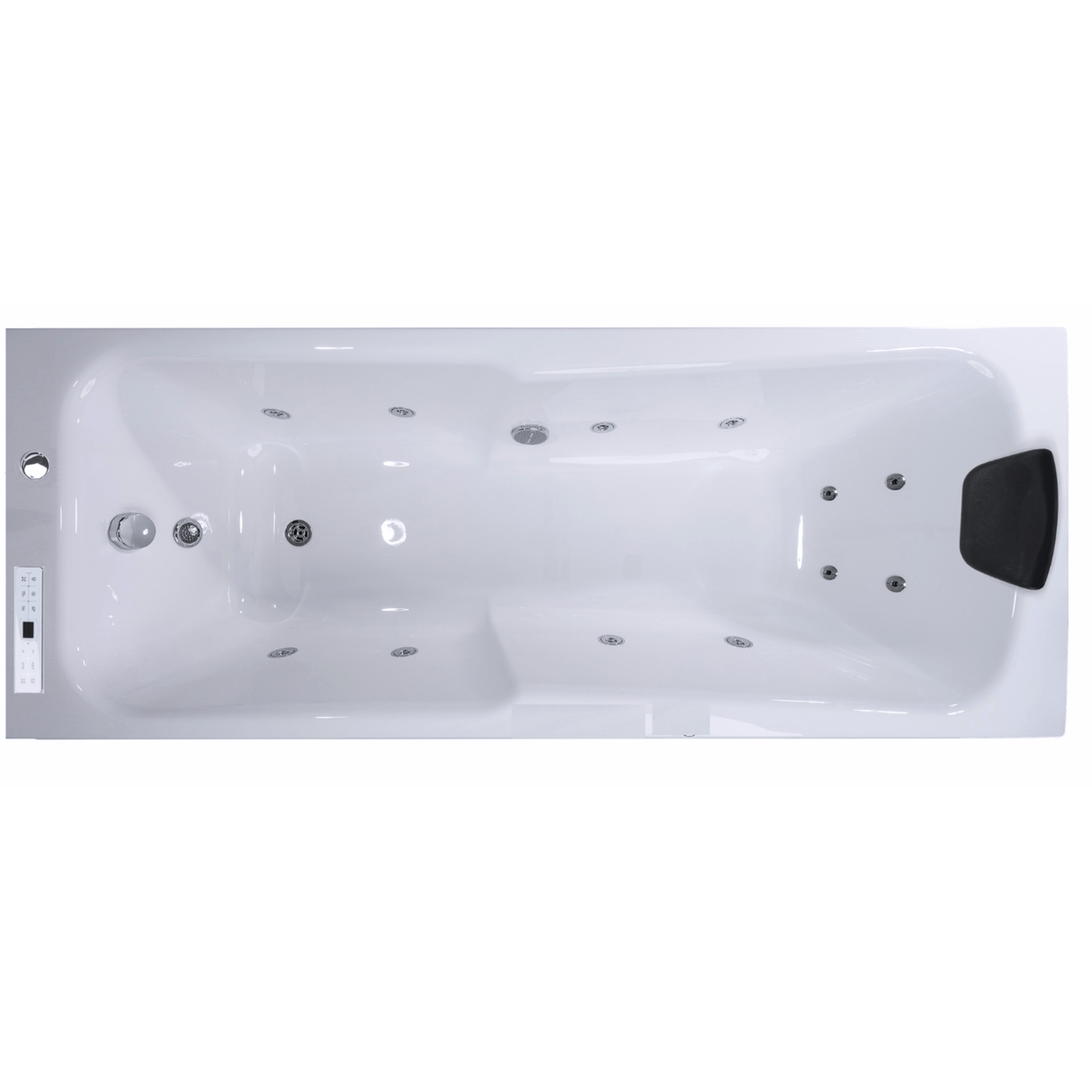 Rhodos Indoor Whirlpool Badewanne – 12 Massagedüsen, LED, Ozon & Heizung