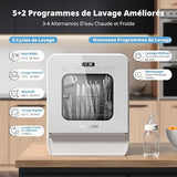AIRMSEN Mini-Tischgeschirrspüler – Kompakter Geschirrspüler für 4 Maßgedecke mit 7+2 Programmen