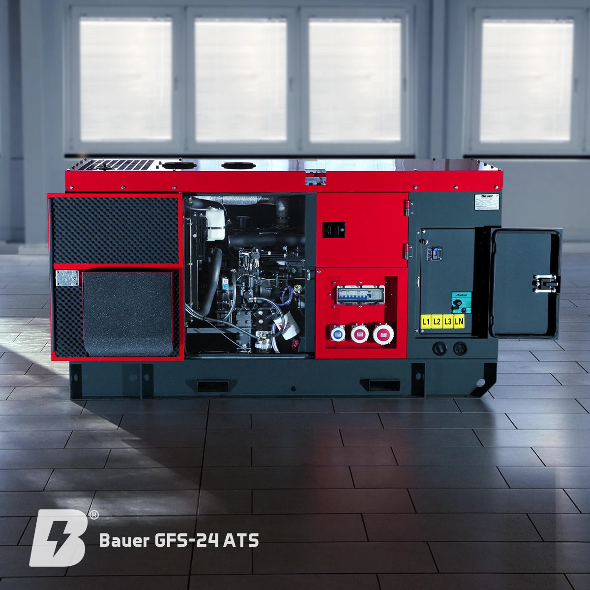 Bauer GFS-24 ATS, 24 kW/ 30 kVA Notstromgenerator / Notstromaggregat, Diesel