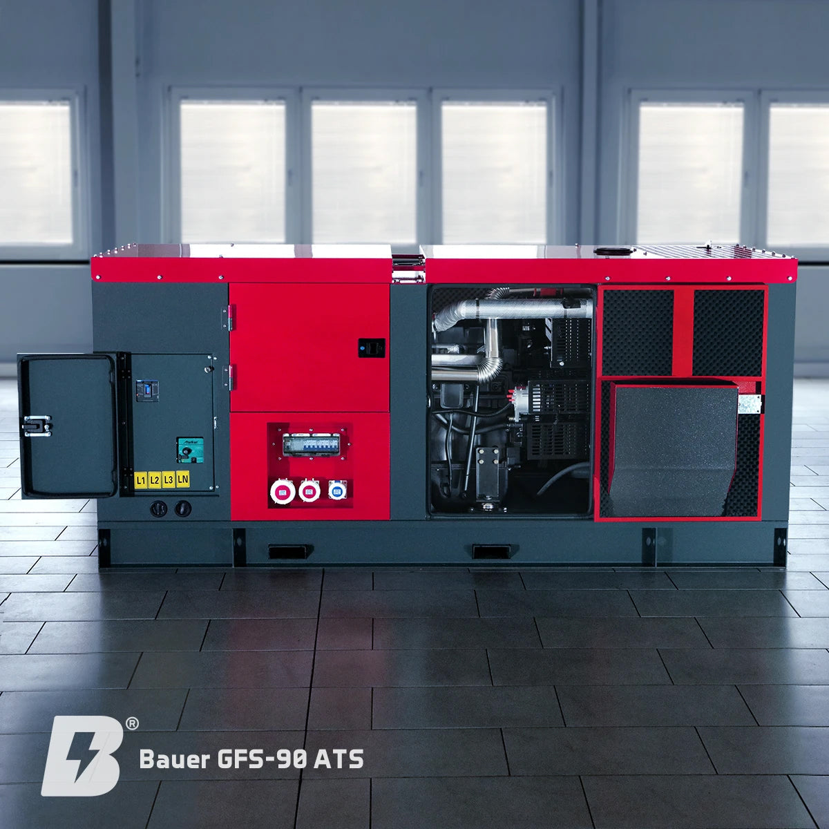 Bauer GFS-90 ATS, 90 kW/112,5 kVA Notstromgenerator / Notstromaggregat