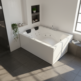Dynasty XL Whirlpool Badewanne – 24 Massagedüsen, LED, Ozon & Heizung