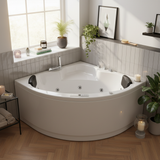 RIO Indoor Eck-Whirlpool Badewanne – 21 Massagedüsen, LED, Ozon & Heizung