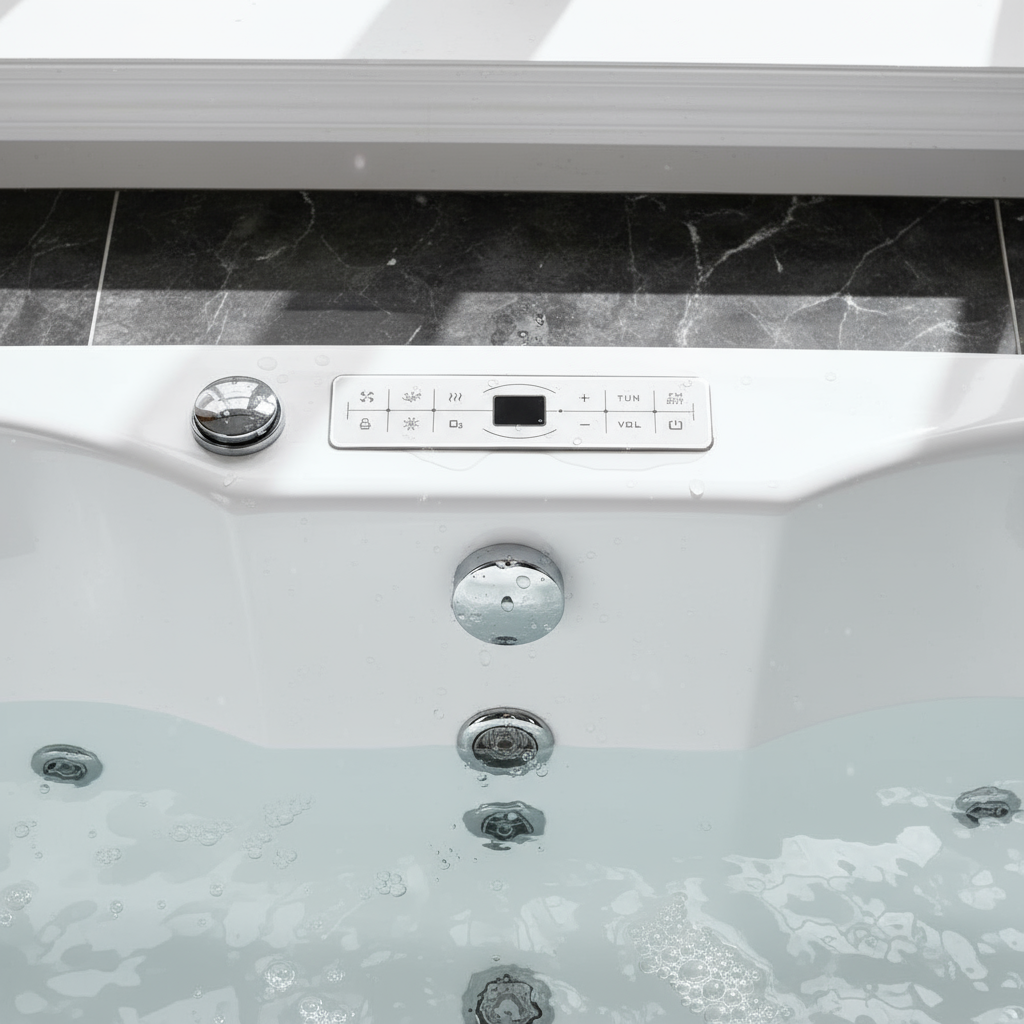 Miami Indoor Whirlpool Badewanne – 29 Massagedüsen, LED, Ozon & Heizung