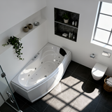 Mini Corner Indoor Whirlpool Badewanne – 17 Massagedüsen, LED, Ozon & Heizung