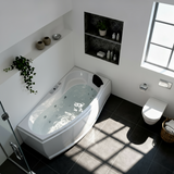 Mini Corner Indoor Whirlpool Badewanne – 17 Massagedüsen, LED, Ozon & Heizung