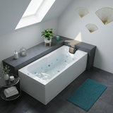 Rhodos Indoor Whirlpool Badewanne – 12 Massagedüsen, LED, Ozon & Heizung