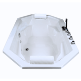 Barbados Badewanne für 2 Personen - LED Ambiente, Wasserfall und Kopfstützen