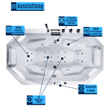Barbados Indoor Whirlpool Badewanne – 24 Massagedüsen, LED, Ozon & Heizung