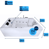 Classic Indoor Whirlpool Badewanne – 28 Massagedüsen, LED, Ozon & Heizung