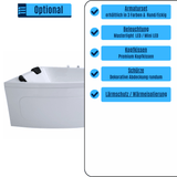 Delta-XL Badewanne für 2 Personen - LED Ambiente, Wasserfall und Kopfstützen