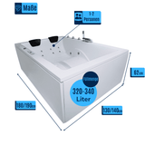 Dynasty XL Whirlpool Badewanne – 24 Massagedüsen, LED, Ozon & Heizung