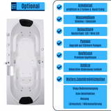 Komfort Indoor Whirlpool Badewanne – 20 Massagedüsen, LED, Ozon & Heizung