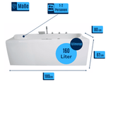 Komfort Indoor Whirlpool Badewanne – 20 Massagedüsen, LED, Ozon & Heizung