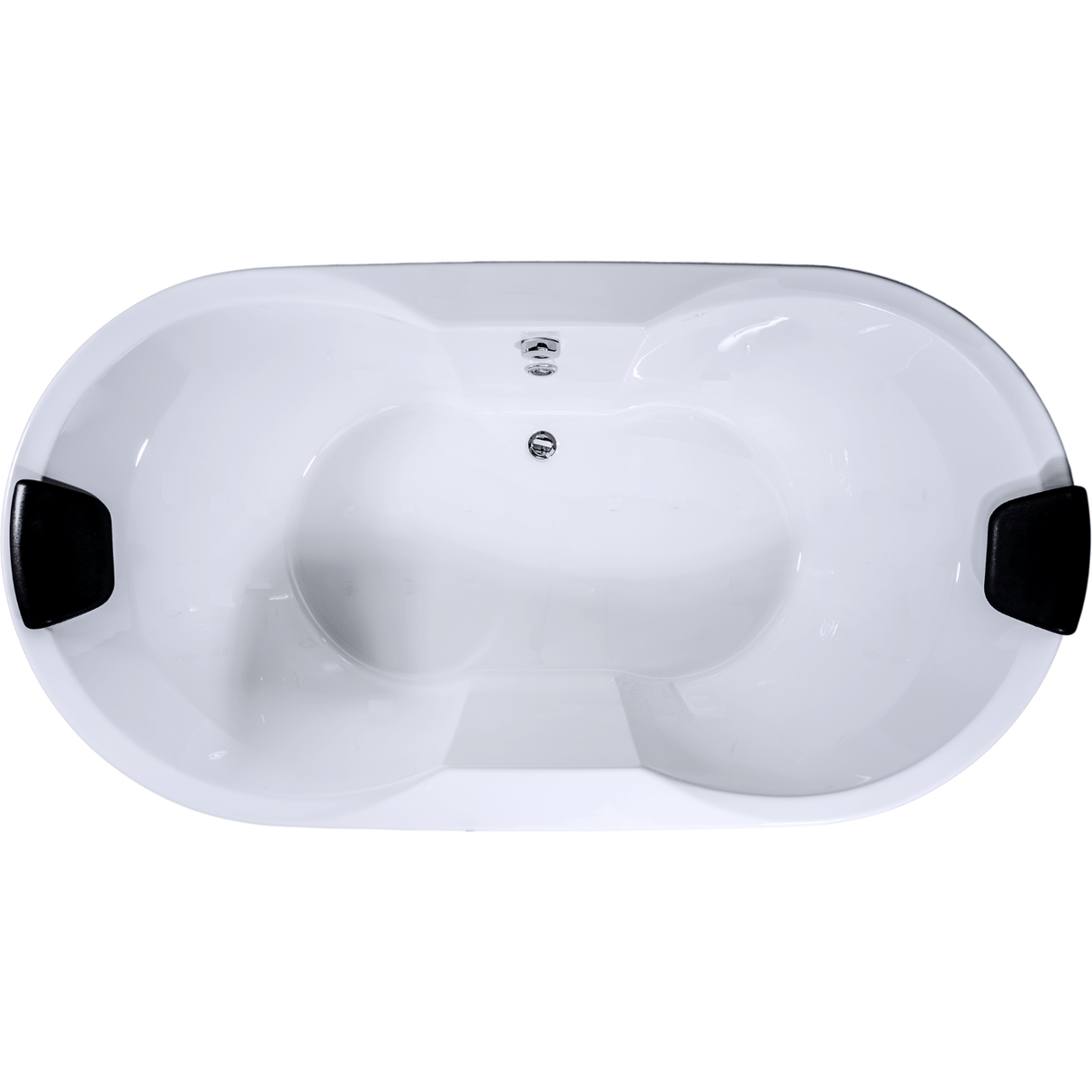 Miami Badewanne für 2 Personen - LED Ambiente, Viega Ab- und Überlauf und Kopfstützen