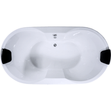 Miami Badewanne für 2 Personen - LED Ambiente, Viega Ab- und Überlauf und Kopfstützen