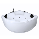 RIO Indoor Eck-Whirlpool Badewanne – 21 Massagedüsen, LED, Ozon & Heizung