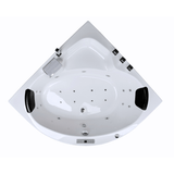 RIO Indoor Eck-Whirlpool Badewanne – 21 Massagedüsen, LED, Ozon & Heizung